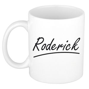 Naam cadeau mok / beker Roderick met sierlijke letters 300 ml