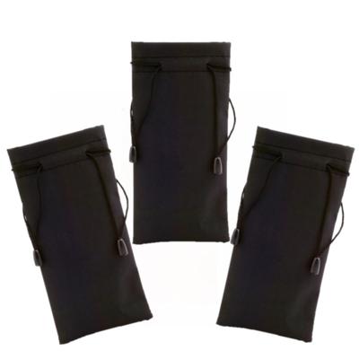Zonnebrillen etui - 10x stuks - zwart - 18 x 9 cm - stof - brillenhoes - Zonnebrilzakje - beschermho