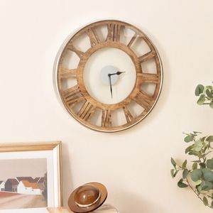 51 cm Stille Wandklok Klassiek Frame Klassieke Romeinse Cijfers Glazen Kap Grote Moderne Decoratieve Wandklok voor Slaapkamer Kantoor