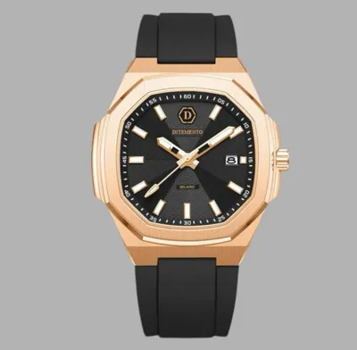 Ditemento Rosa Guillermo Horloge Heren Zwart/Rosé Goud - Maat One Size - Kleur: Zwart | Soccerfanshop