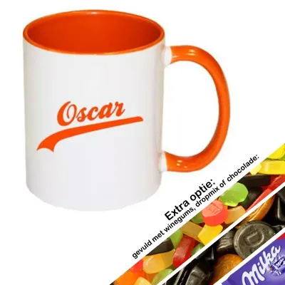 Mok met naam Funky (oranje)