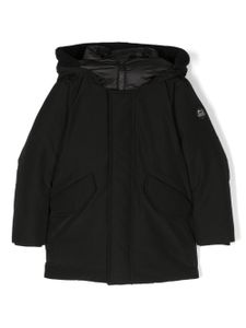 Woolrich Kids logo-patch padded hooded jacket - Noir