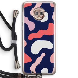 Memphis Shapes Pink: Motorola Moto G6 Transparant Hoesje met koord