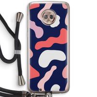 Memphis Shapes Pink: Motorola Moto G6 Transparant Hoesje met koord