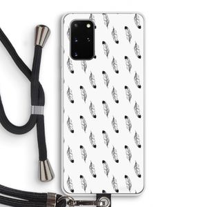 Pluimen: Samsung Galaxy S20 Plus Transparant Hoesje met koord