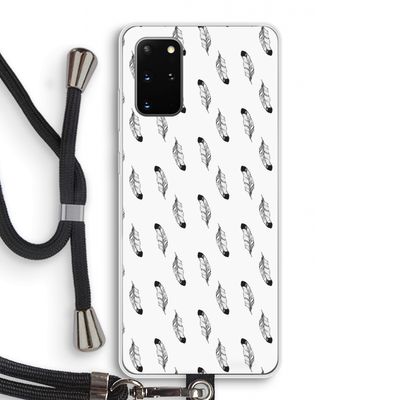 Pluimen: Samsung Galaxy S20 Plus Transparant Hoesje met koord
