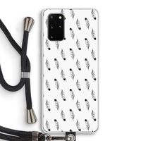 Pluimen: Samsung Galaxy S20 Plus Transparant Hoesje met koord