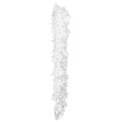Kerst boa - veren slinger - wit/zilver - 180 cm - 50 gram - kerstboomversiering - kerstslinger