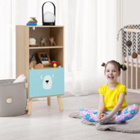 Opbergrek voor Kinderen op 3 Niveaus Houten Boekenkast met Lade Huishoudelijke Speelgoedindeling met Anti-Kantelbeveiliging - thumbnail