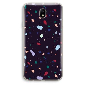 Dark Rounded Terrazzo: Samsung Galaxy J7 (2017) Transparant Hoesje