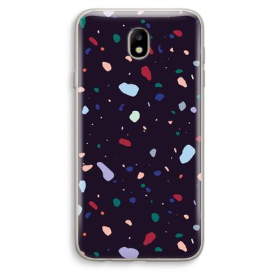 Dark Rounded Terrazzo: Samsung Galaxy J7 (2017) Transparant Hoesje
