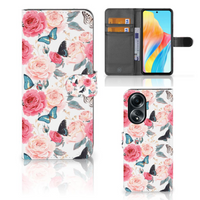 OPPO A58 4G Hoesje Butterfly Roses