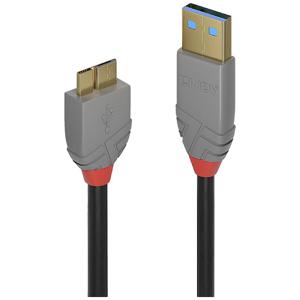 LINDY USB-kabel USB 3.2 Gen1 (USB 3.0 / USB 3.1 Gen1) USB-A stekker, USB-micro-B 3.0 stekker 1.00 m Zwart 36766