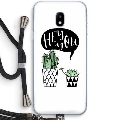 Hey you cactus: Samsung Galaxy J3 (2017) Transparant Hoesje met koord