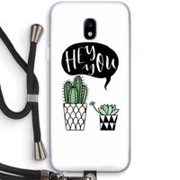 Hey you cactus: Samsung Galaxy J3 (2017) Transparant Hoesje met koord