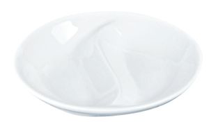 Wit Gescheiden Saus Bord - White Series - 9.5cm