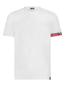 DSQUARED2 t-shirt en coton mélangé à logo imprimé - Blanc