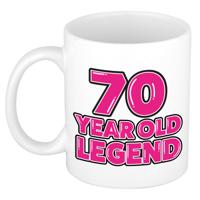 Verjaardag cadeau mok 70 jaar - al zo oud - legende - roze - 350 ml - keramiek
