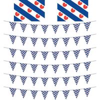 Friesland versiering pakket met 2 vlaggen en 6 vlaggenlijnen - thumbnail