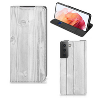 Samsung Galaxy S21 Book Wallet Case White Wood