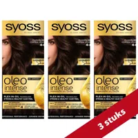 Syoss Oleo Intense Haarverf - 4-86 Fluweelbruin - Voordeelverpakking - 3 stuks