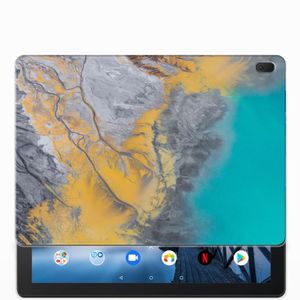 Lenovo Tab E10 Tablet Back Cover Marble Blue Gold