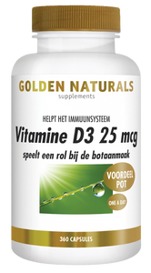 Golden Naturals Vitamine D3 25mcg Capsules