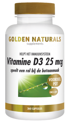 Golden Naturals Vitamine D3 25mcg Capsules