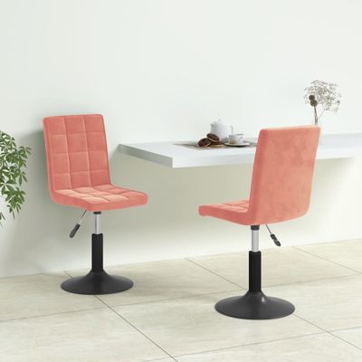VidaXL Eetkamerstoelen draaibaar 2 st fluweel roze