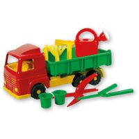 kiepauto met tuingereedschap