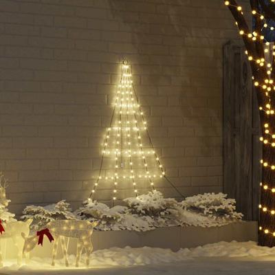 LED Kerstboom met 112 LED met grondpennen Warmwit 511 cm Metaal