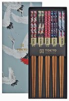 Tokyo Design Studio - Chopsticks Set - Eetstokjes Met Giftbox - Crane - 5 stuks - thumbnail