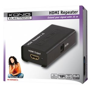 König KN-HDMIREP15 audio/video extender AV-repeater Zwart