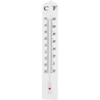 Binnen/buiten thermometer XXL- Wit - kunststof - 45 x 10 cm - binnen/buiten - thumbnail