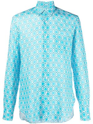 PENINSULA SWIMWEAR chemise à imprimé graphique all-over - Bleu
