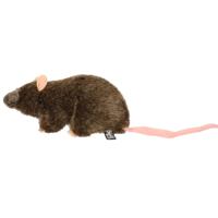 Pluche - bruine - rat - knuffel - 22 cm - Knaagdieren knuffels - thumbnail