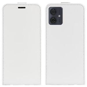 Motorola Moto G54 Verticale Flip Hoesje met Kaartsleuf - Wit