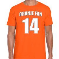 Oranje fan nummer 14 oranje t-shirt Holland / Nederland supporter EK/ WK voor heren