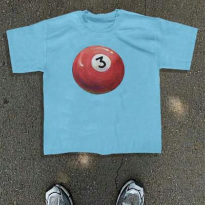 Bon&Bon Men's Billiards Graphic T-Shirt - Loose Fit Casual White Tee Blue / S