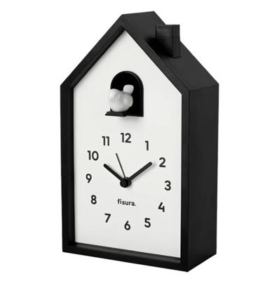 Fisura Huisje Koekoek Alarm Klok - Zwart En Wit
