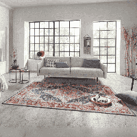 Vintage Vloerkleed Sylla - Rood Blauw 150x80cm - - Dekbed-Discounter.nl