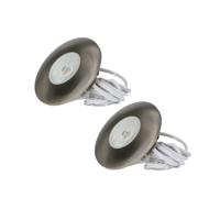 Set van 2 Pavo - Platte LED ipbouwspots met lage inbouwdiepte 12mm - 3 Watt 300 Lumen - 2700K Warm wit - Dimbaar - Rond - Meubelspot - IP44 waterdicht - RVS