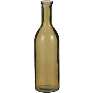 Mica Decorations Rioja Fles Vaas - 50 x 15 cm - Gerecycled Glas - Oker
