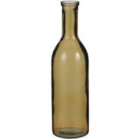 Mica Decorations Rioja Fles Vaas - 50 x 15 cm - Gerecycled Glas - Oker