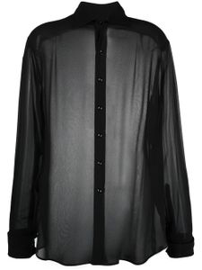 Maison Margiela chemise en soie à coutures signature - Noir