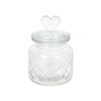Voorraadpot Hart glas Ø10,5xH20cm - thumbnail