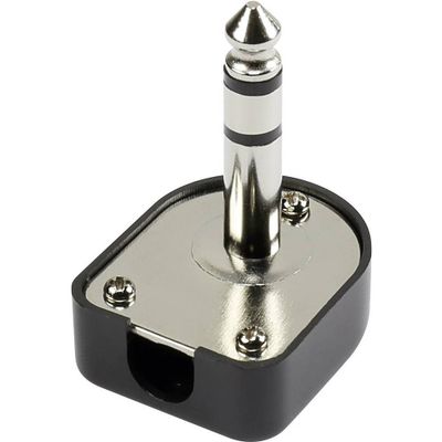 TRU COMPONENTS 595208 Jackplug 6.35 mm Stekker, haaks Aantal polen: 3 Stereo Zwart 1 stuk(s)