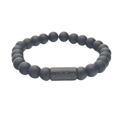 JOSH Heren Armband met Natuursteen Mat Zwart | 09313-BRA