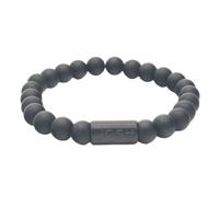 JOSH Heren Armband met Natuursteen Mat Zwart | 09313-BRA