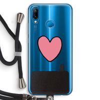 Hartje: Huawei P20 Lite Transparant Hoesje met koord